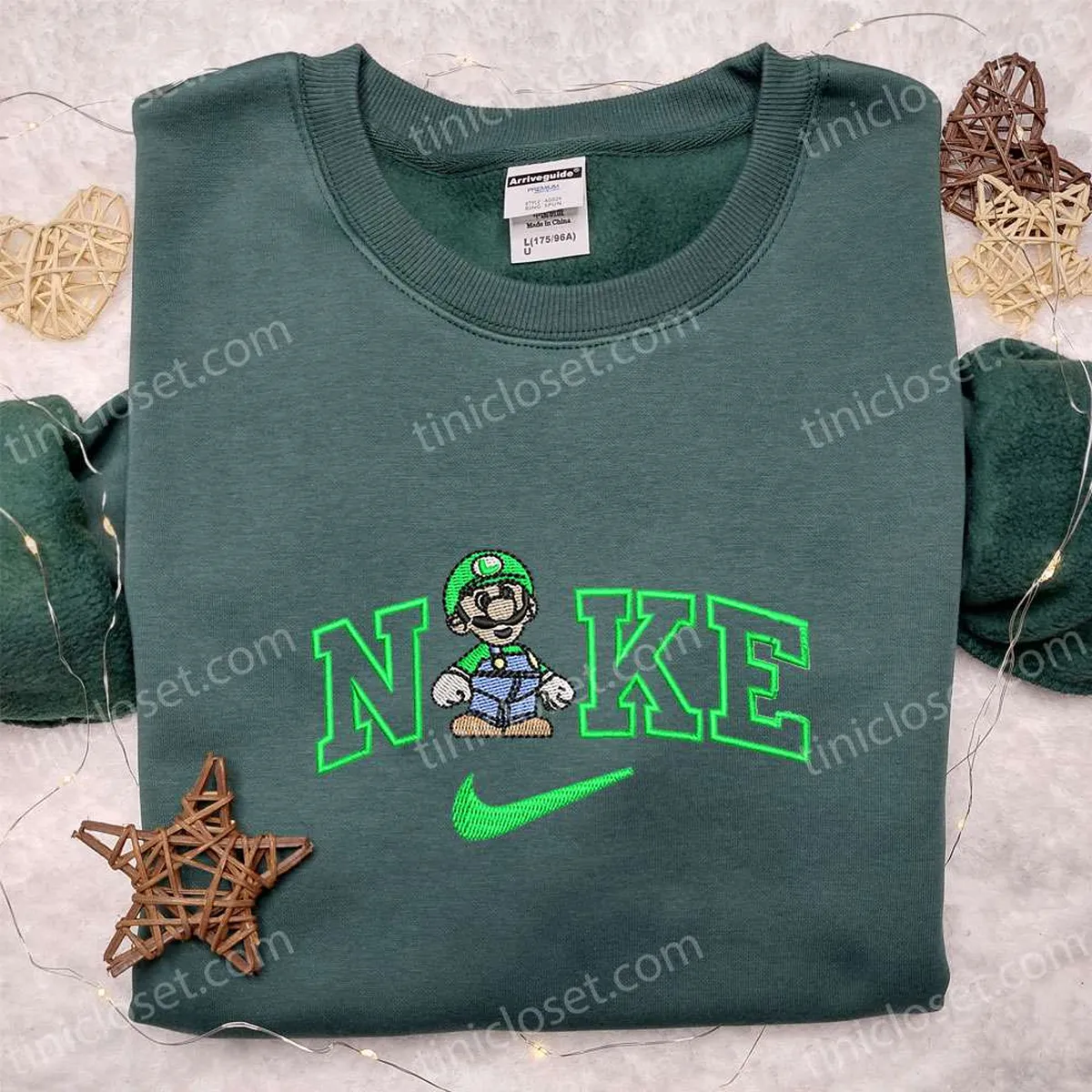 luigi x nike tshirts besticken super mario game characters bestickter hoodie nike inspiriertes besticken sweatshirt n6gpd