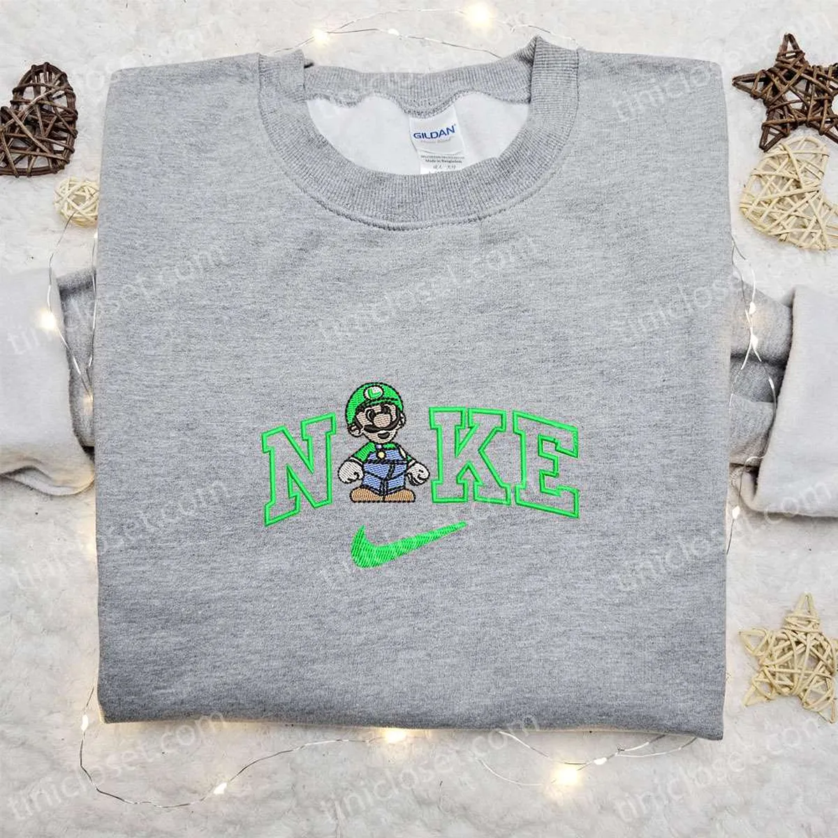 luigi x nike tshirts besticken super mario game characters bestickter hoodie nike inspiriertes besticken sweatshirt tstdd
