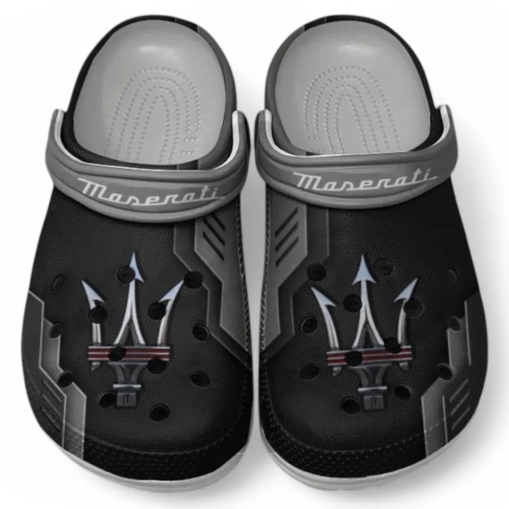 Maserati Crocs Clogs Männer Frauen, Geschenk für Maserati Fan CAR185031525286 - Grau