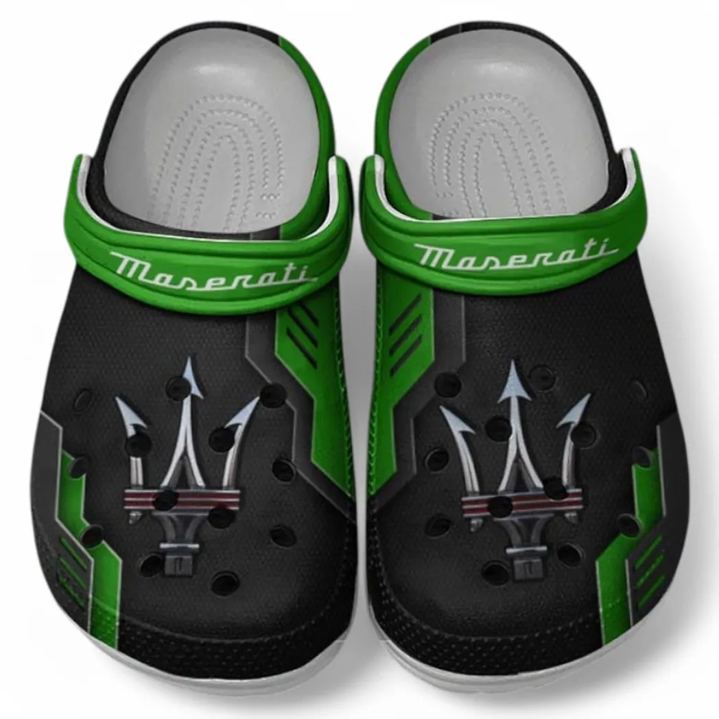 Maserati Crocs Clogs Männer Frauen, Geschenk für Maserati Fan CAR185031525286 - Grün