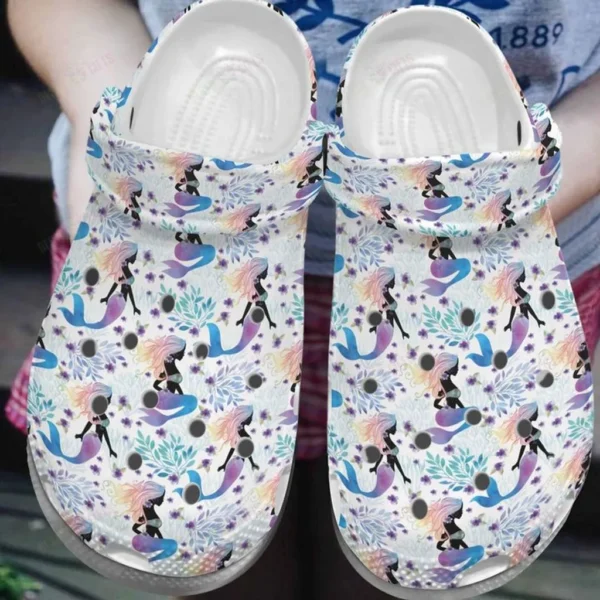mermaid cute mermaid pattern crocs classic clogs
