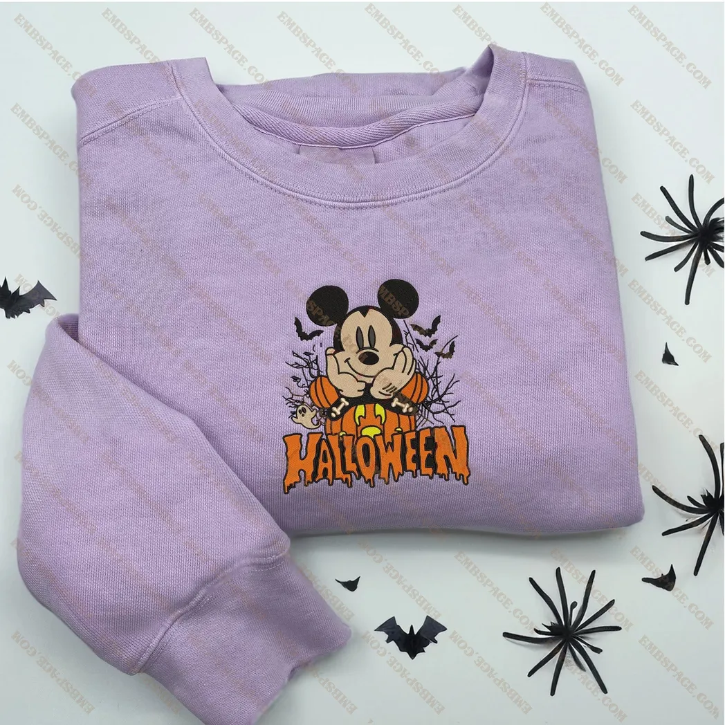 mickey mouse cartoon halloween besticken sweatshirt im modischen stil bzvco