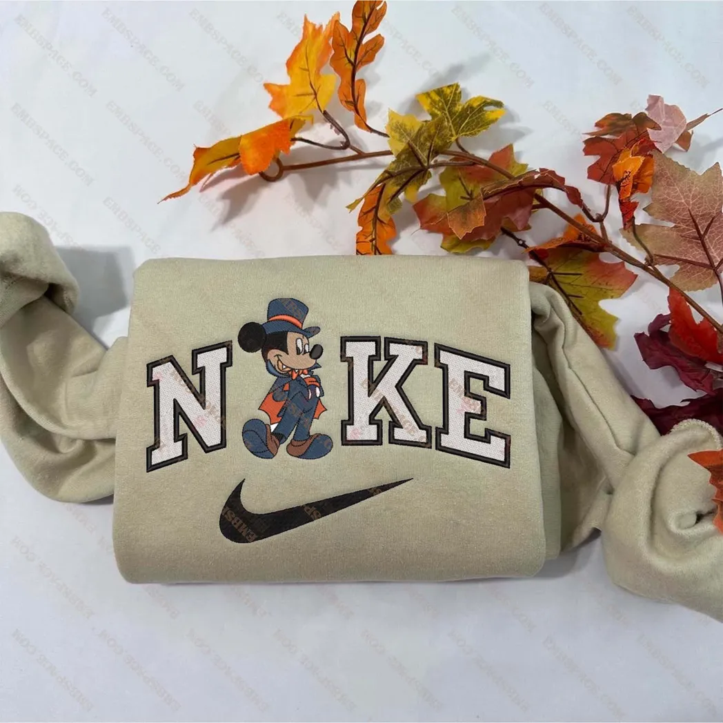 minnie mouse cartoon halloween nike besticken sweatshirt modestil bswab