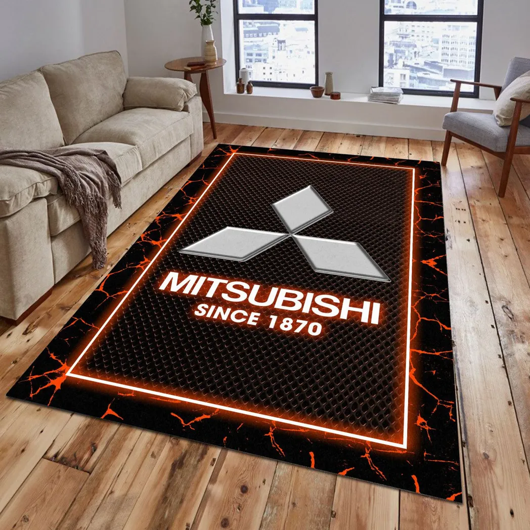 mitsubishi rug gift for mitsubishi lovers gift for him husband boyfriend car5202192558 orange lzrqd