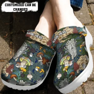 mushroom collection pattern crocs clog jtswv