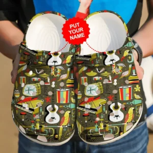 music pattern crocs clog vwopd