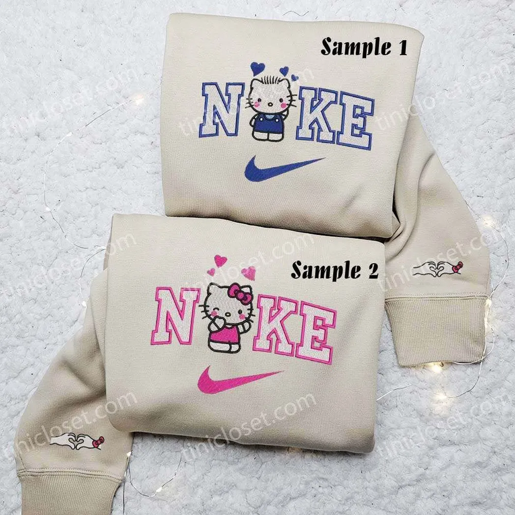 Nezuko und Zenitsu x Nike besticken Hemd, besticken Sweatshirt, modischer Stil für Paare nezuko und zenitsu x nike besticken hemd besticken sweatshirt modischer stil fr paare lqhwz