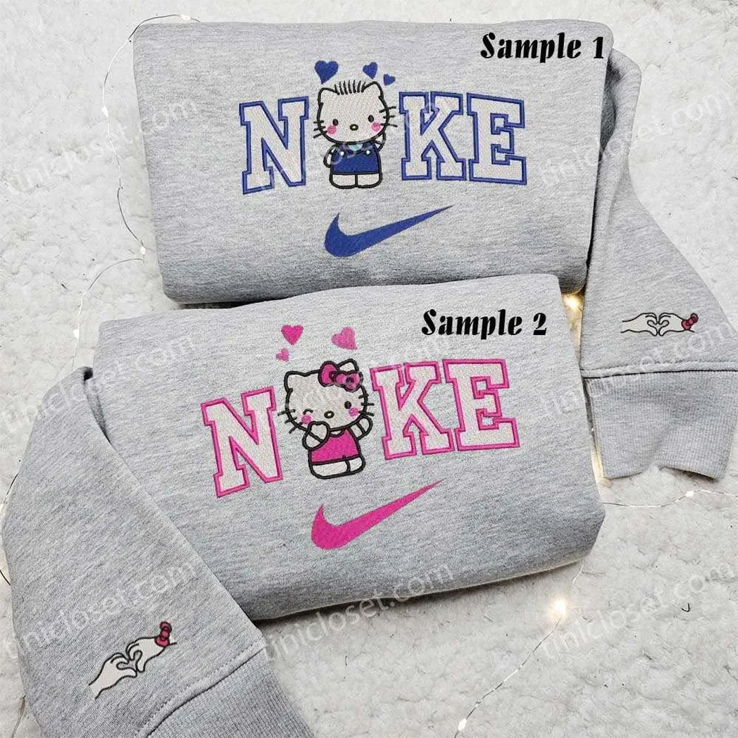 Nezuko und Zenitsu x Nike besticken Hemd, besticken Sweatshirt, modischer Stil für Paare nezuko und zenitsu x nike besticken hemd besticken sweatshirt modischer stil fr paare opkdd