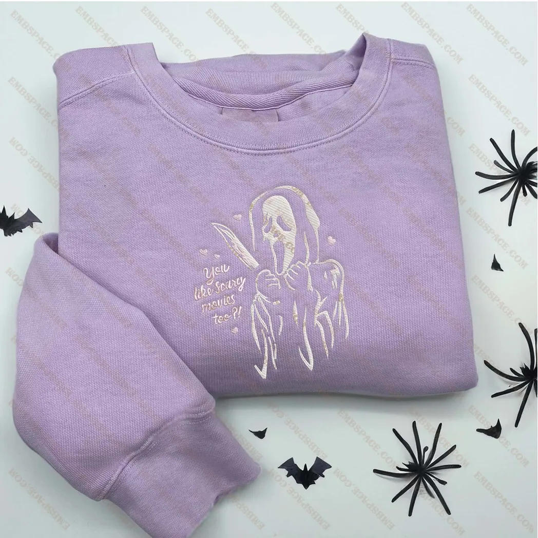 niedlicher geist der ein fahrrad fhrt besticken sweatshirt im modischen stil 067nk