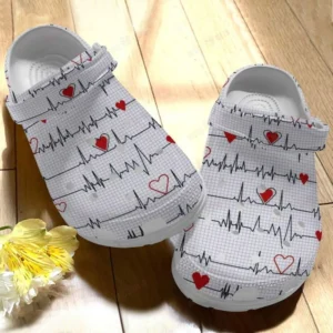 nurse heartbeat white sole crocs personalized crocs classic clogs tcclh