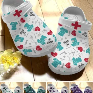 nurse scrub life pattern crocs personalized crocs classic clogs hx7r9