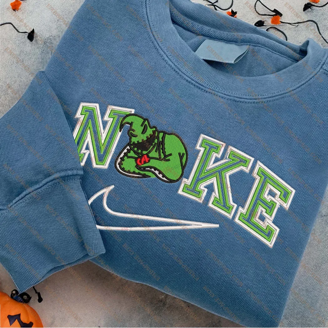 oogie boogie the nightmare before christmas filme nike besticken sweatshirt modestil litdk