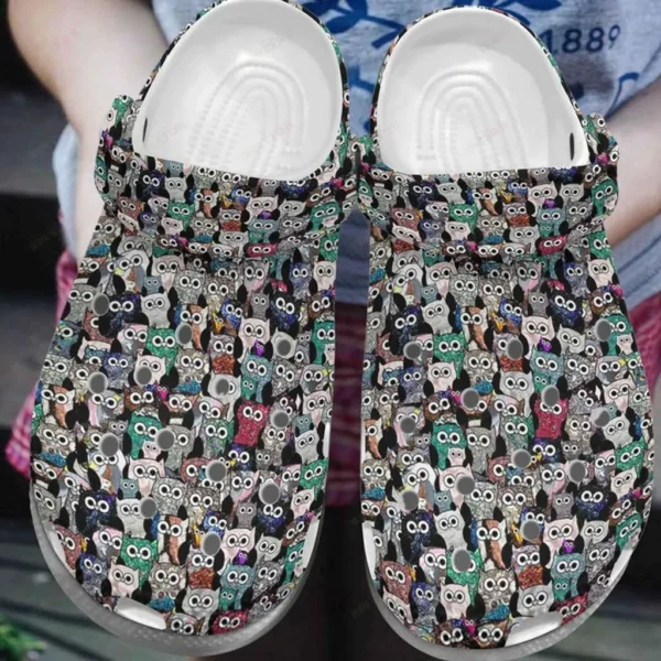 owl stacked crocs personalized crocs classic clogs riwm4