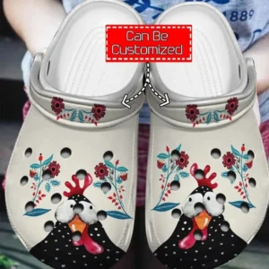 personalized beautiful chicken crocs clog joyev