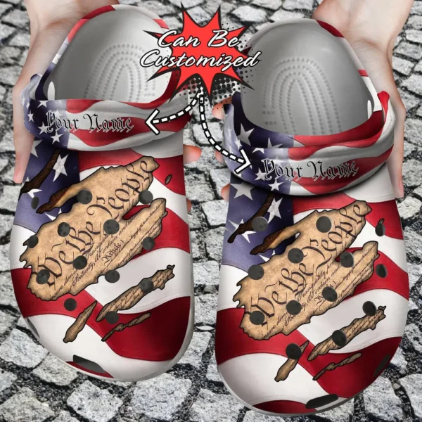 personalized patriotic american we the people constitution crocs clog lvhw7