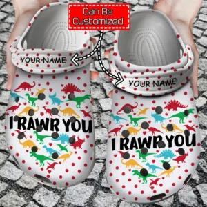 personalized valentine dinosaur i rawr you crocs crocs clog kb19i