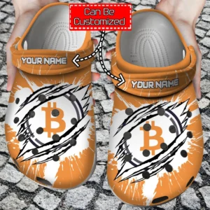 personalized wbtc coin ripped through crocs clog mxah5