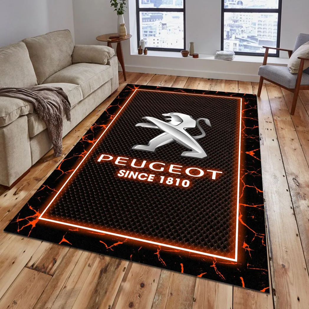 peugeot rug gift for peugeot lovers gift for him husband boyfriend car5202192564 orange eg48i