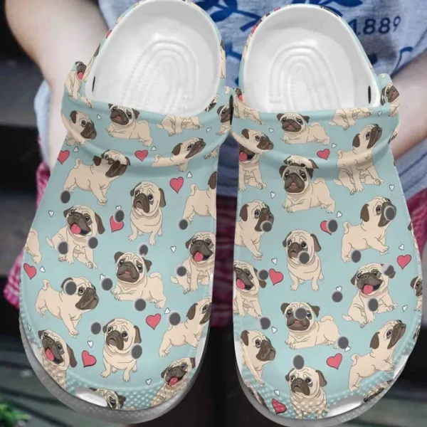 pug happy pugs crocs personalized crocs classic clogs