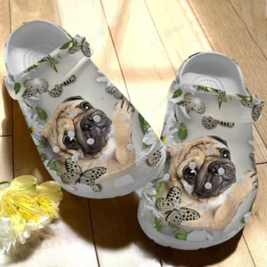 pug love white sole crocs classic clogs ghjti