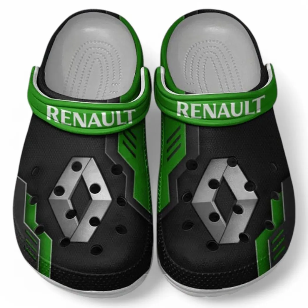 Renault Crocs Clogs Männer Frauen, Geschenk für Renault Fan CAR185031525253 - Grün