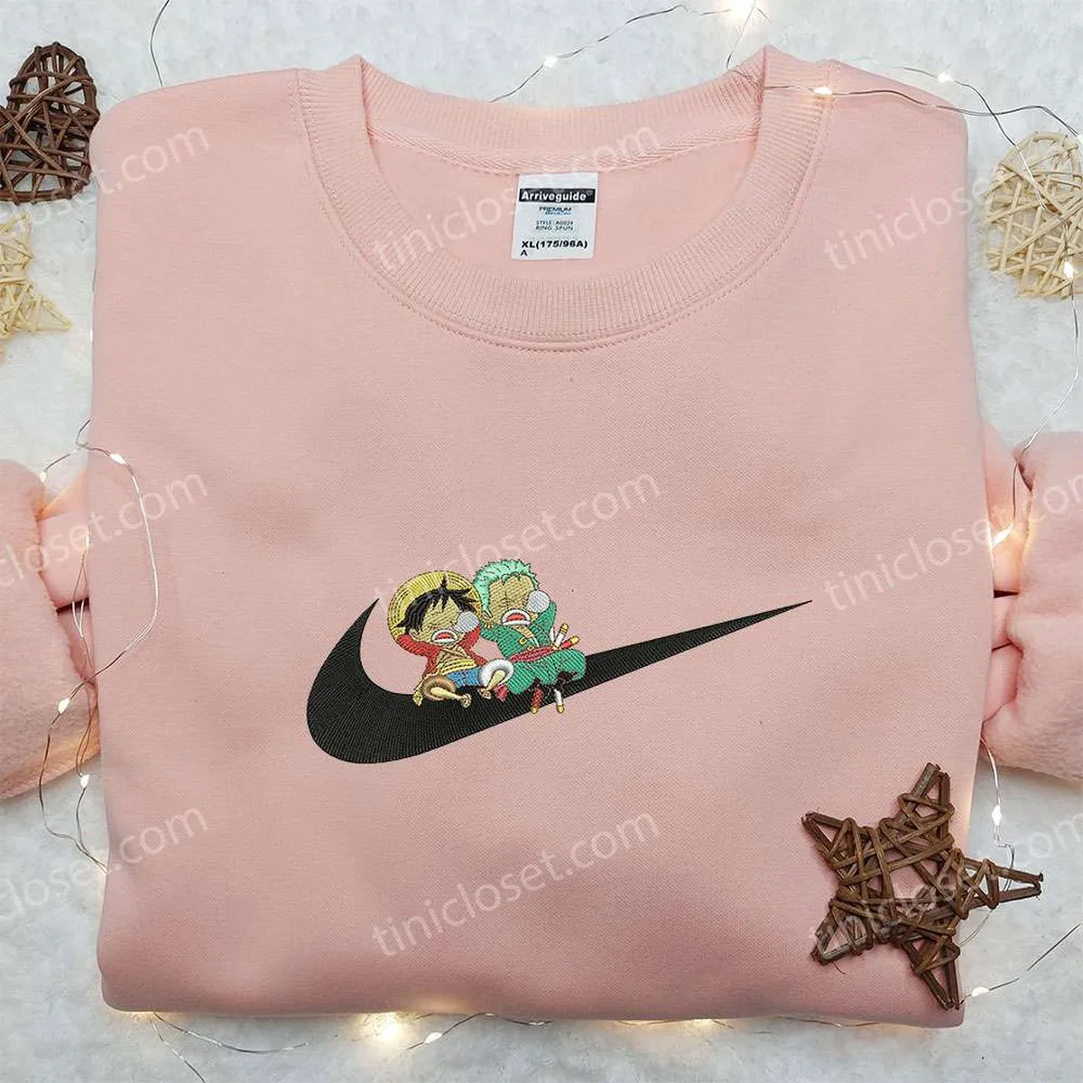ruffy und zoro x nike bestickter hoodie one piece hoodie besticken nike inspiriertes hoodie besticken hapqa