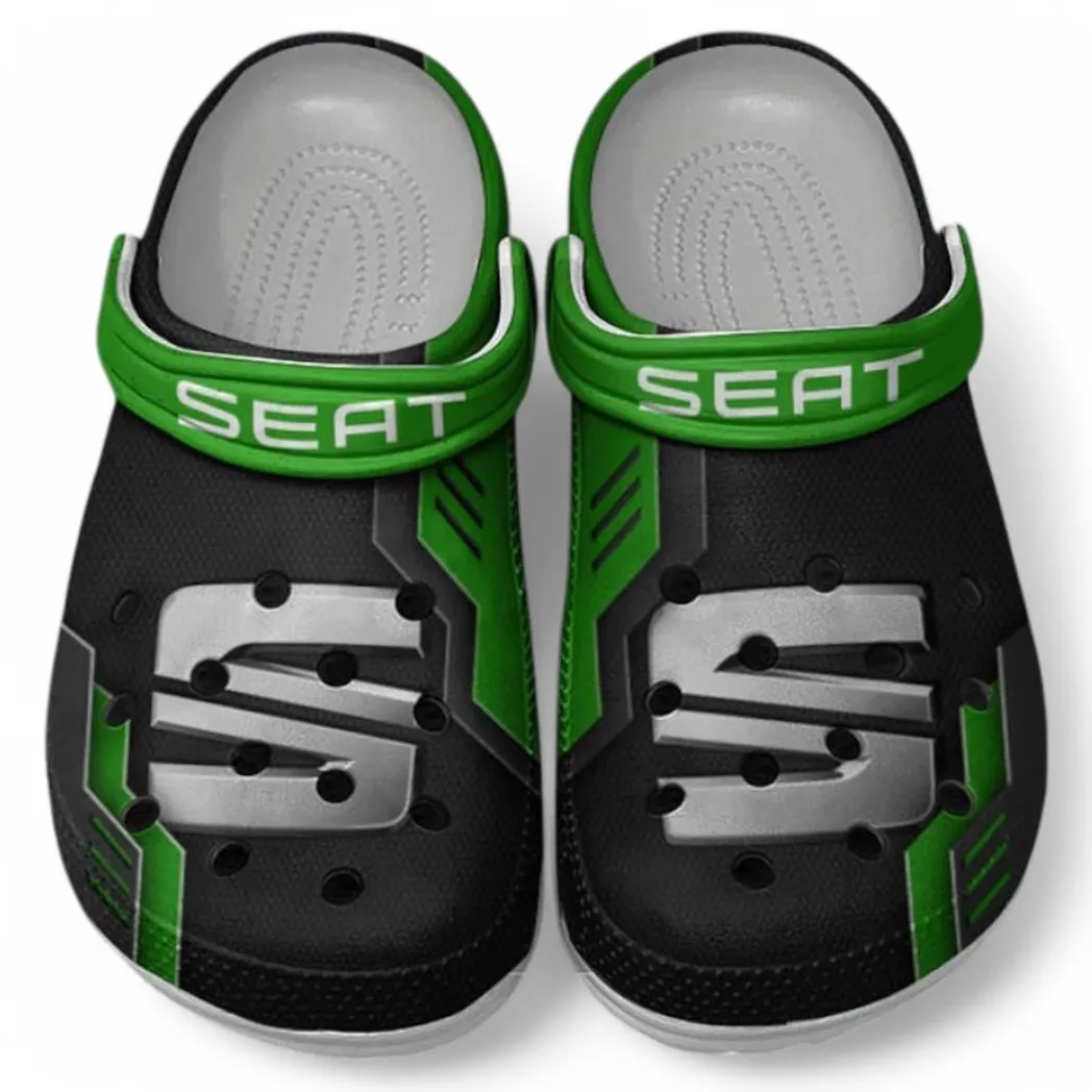 Seat Crocs Clogs Männer Frauen, Geschenk für Seat Fan CAR185031525278 - Grün