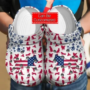 siberian husky american flag crocs clog dxci7