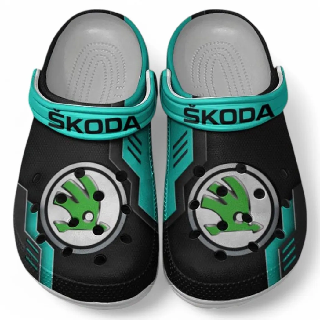 Skoda Crocs Clogs Männer Frauen, Geschenk für Skoda Fan CAR185031525252 - Cyan