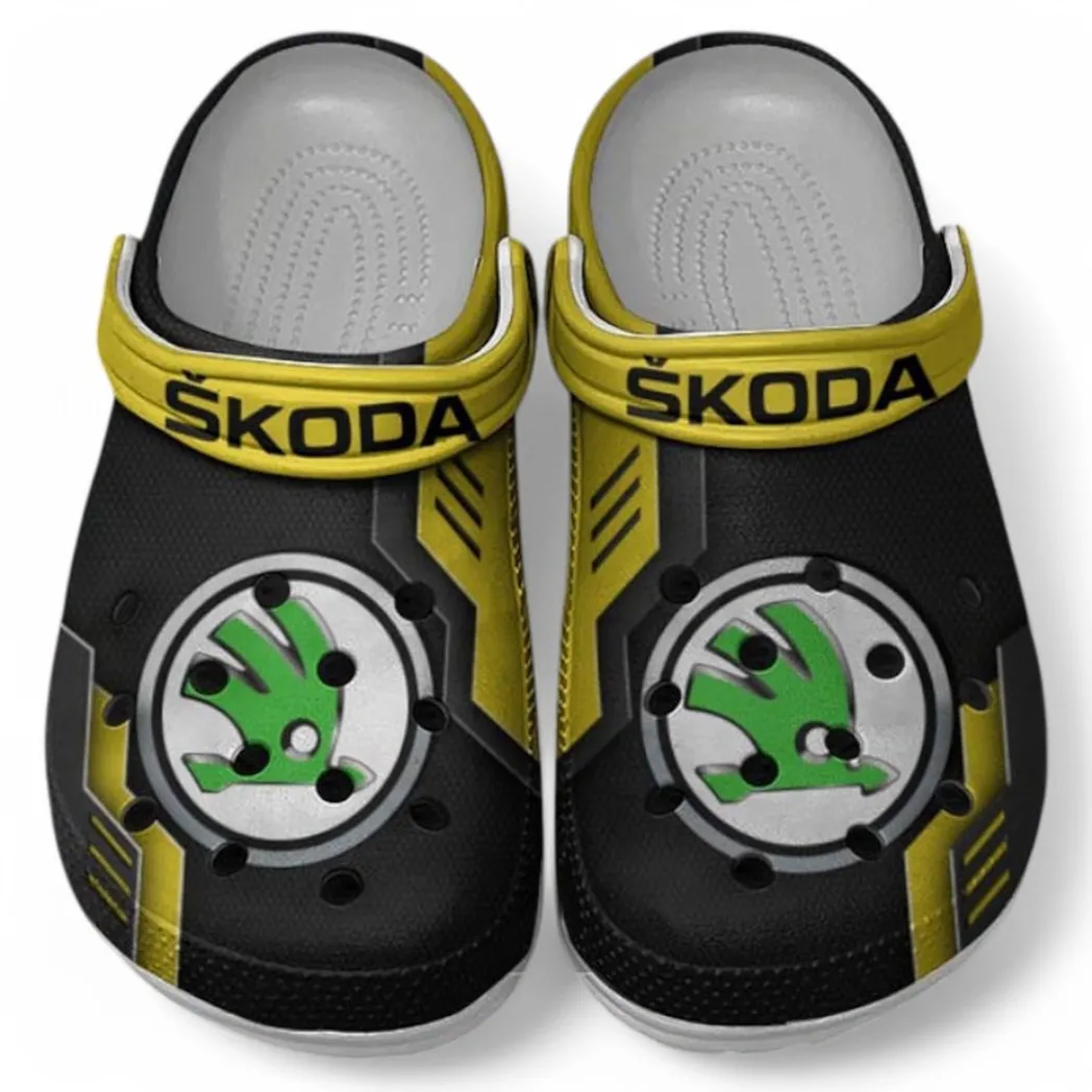 Skoda Crocs Clogs Männer Frauen, Geschenk für Skoda Fan CAR185031525252 - Gelb