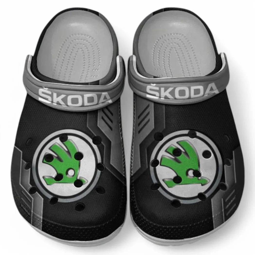Skoda Crocs Clogs Männer Frauen, Geschenk für Skoda Fan CAR185031525252 - Grau