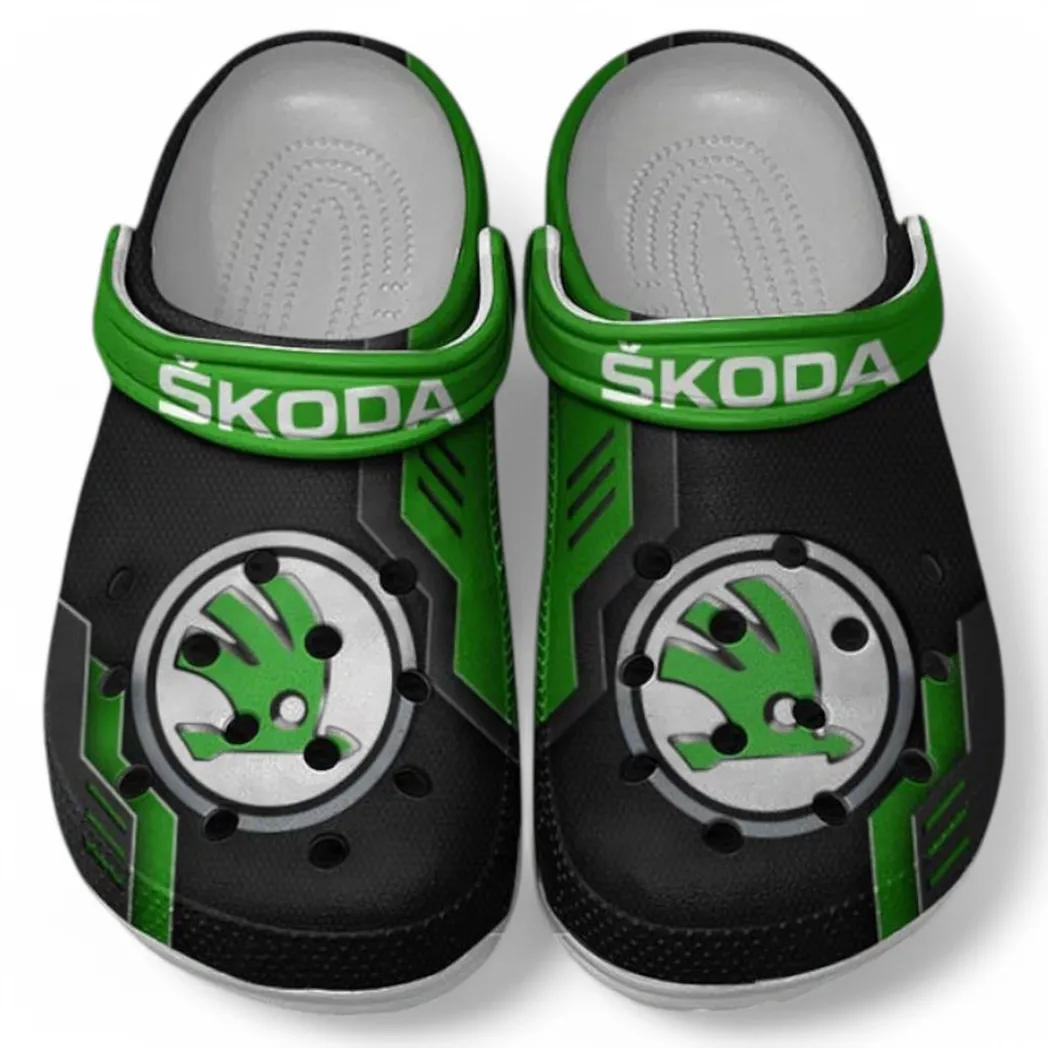 Skoda Crocs Clogs Männer Frauen, Geschenk für Skoda Fan CAR185031525252 - Grün