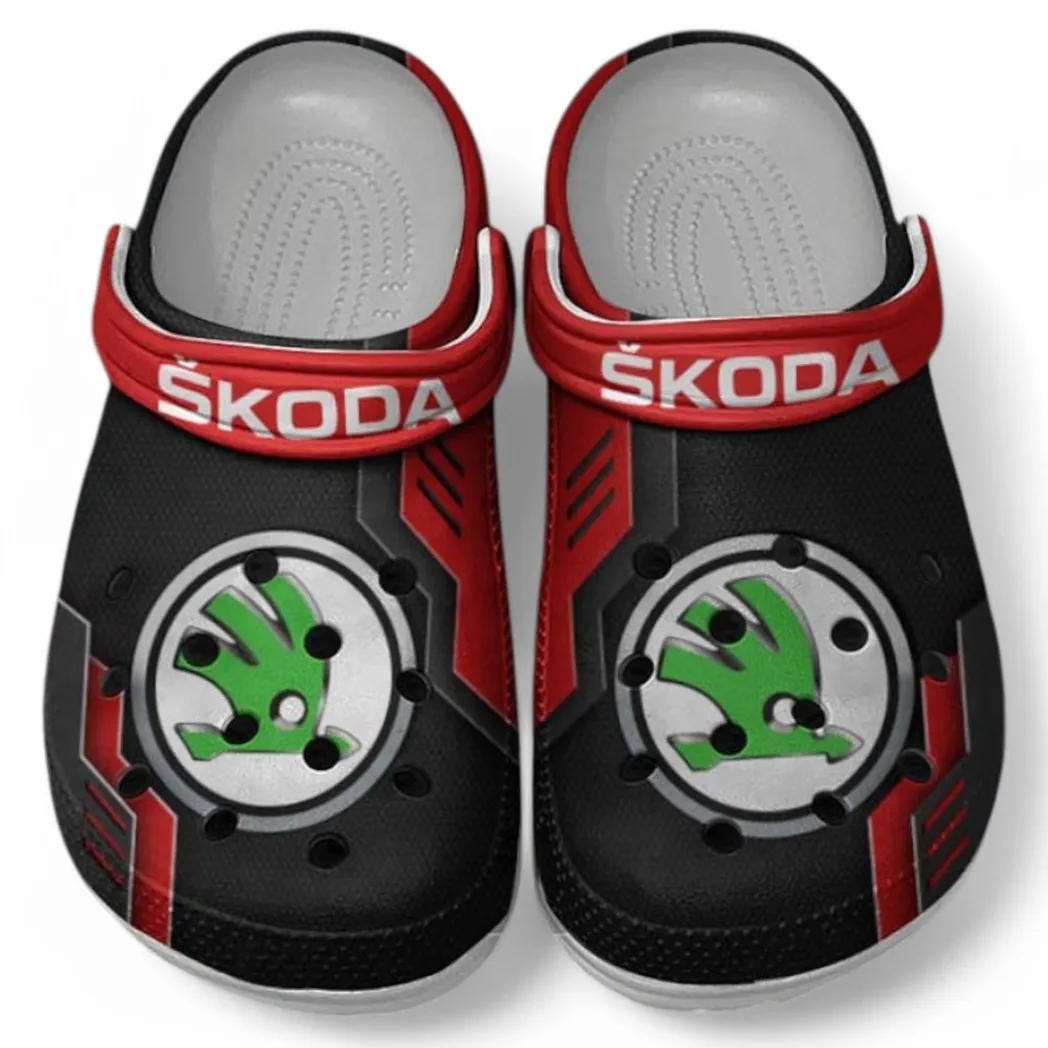 Skoda Crocs Clogs Männer Frauen, Geschenk für Skoda Fan CAR185031525252 - Rot