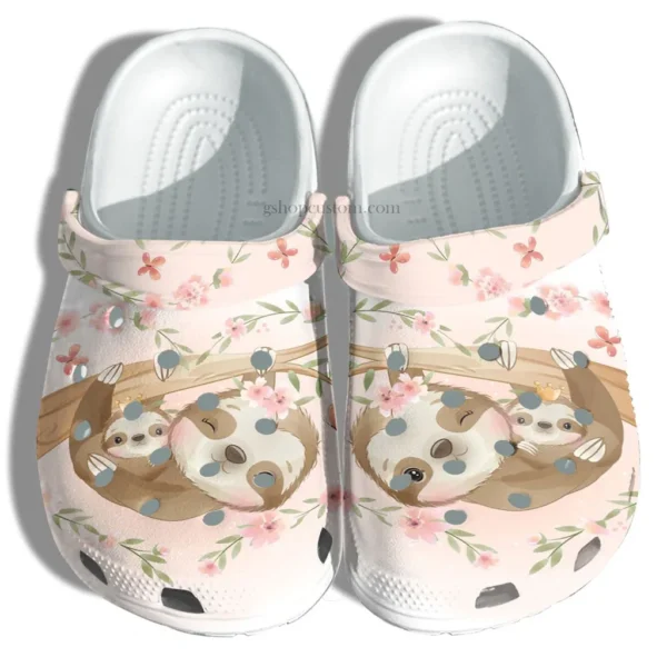 sloth mom flower cute crocs jzqdp