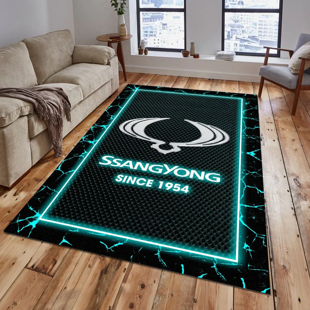 ssangyong motor rug gift for ssangyong motor lovers gift for him husband boyfriend car5202192575 cyan m3bvu