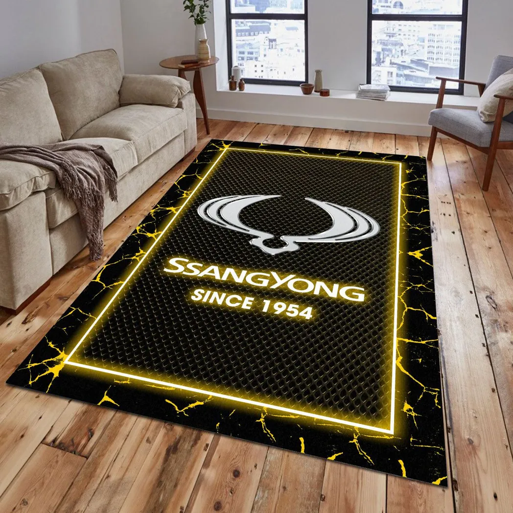 ssangyong motor rug gift for ssangyong motor lovers gift for him husband boyfriend car5202192575 yellow