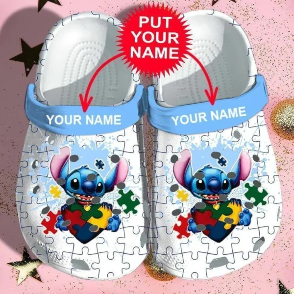 stitch autism comfortable for mens and womens classic water crocs clog om9jd