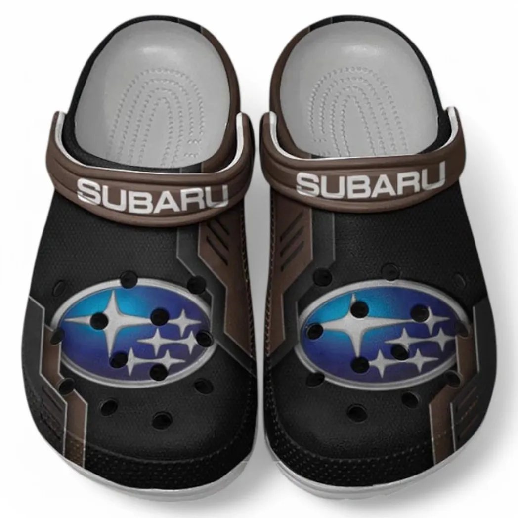 Subaru Crocs Clogs Männer Frauen, Geschenk für Subaru Fan CAR185031525277 - Braun