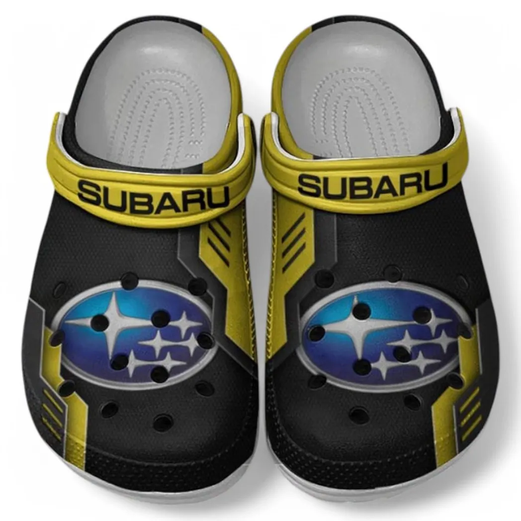 Subaru Crocs Clogs Männer Frauen, Geschenk für Subaru Fan CAR185031525277 - Gelb