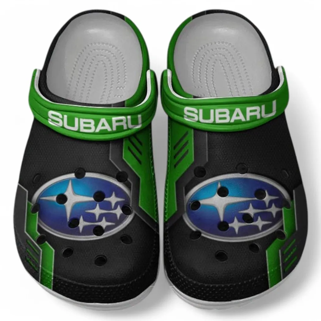 Subaru Crocs Clogs Männer Frauen, Geschenk für Subaru Fan CAR185031525277 - Grün
