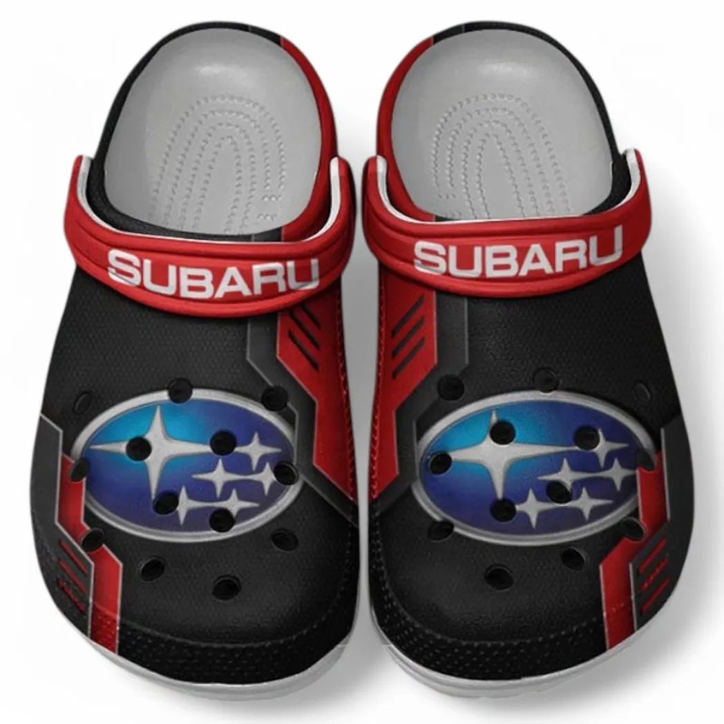 Subaru Crocs Clogs Männer Frauen, Geschenk für Subaru Fan CAR185031525277 - Rot