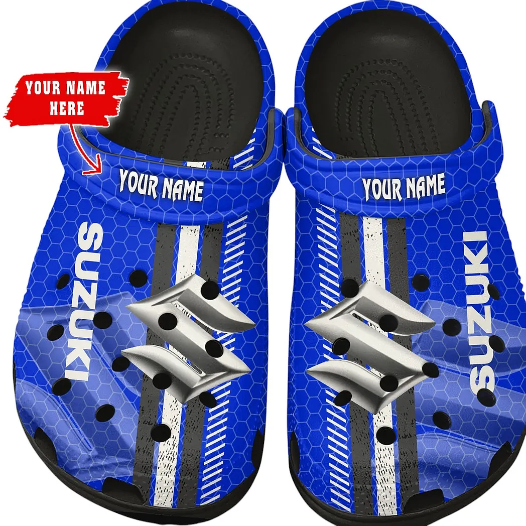 suzuki blue crocs shoes gift for suzuki blue lovers birthday gift for husband boyfriend car82022025654 black vc0tz