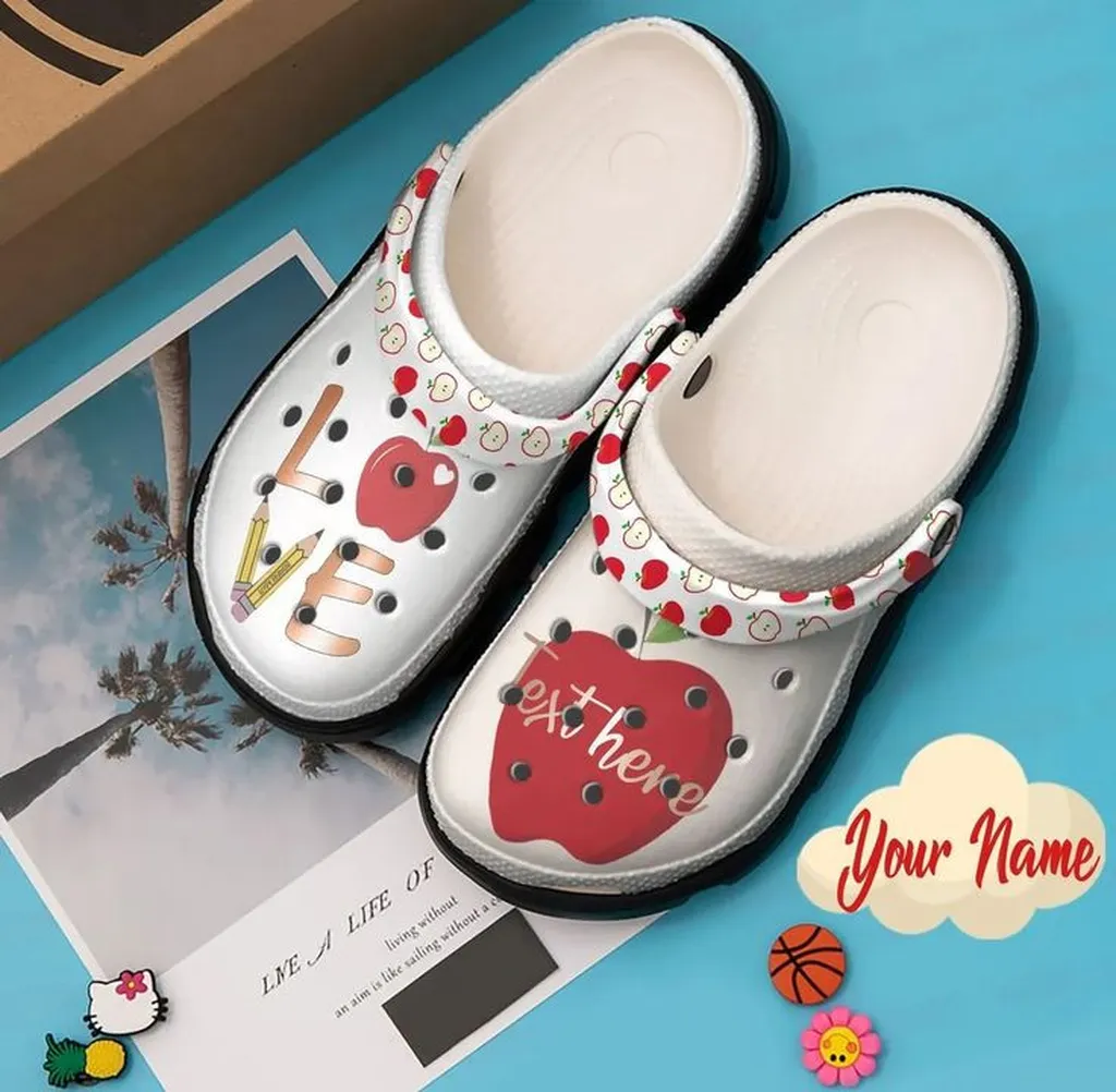 teacher love personalized name crocs crocband clog usv4l