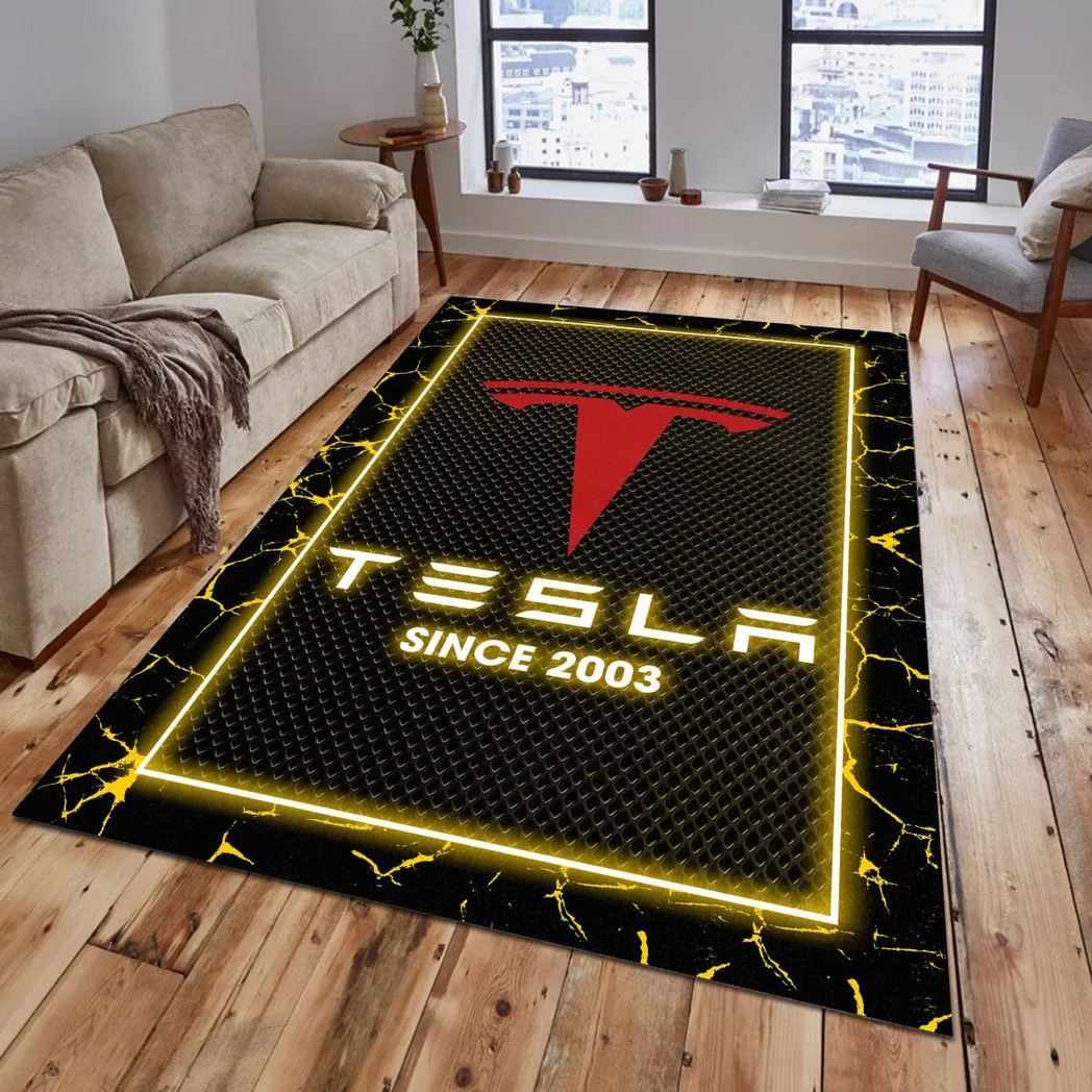 tesla rug gift for tesla lovers gift for him husband boyfriend car5202192578 yellow 1m7uq