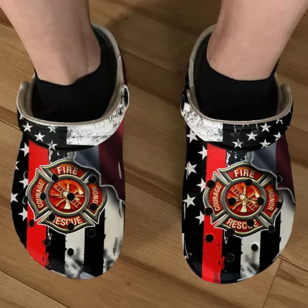 thin red line crocs classic clogs wopdv