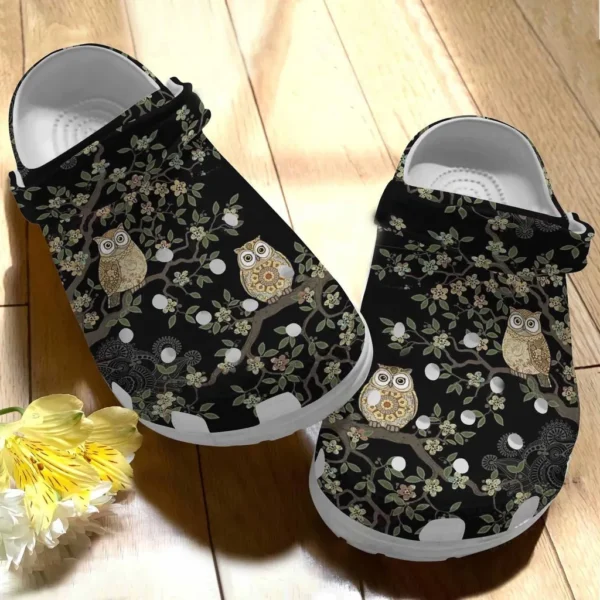 tree and owl pattern clogs crocs f3wsk