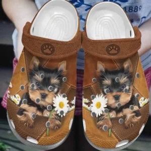 white sole daisy yorkie crocs classic clogs grk2p