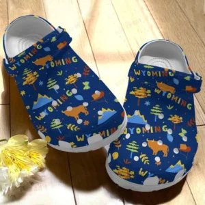 wyoming state white sole love crocs classic clogs t1ylf