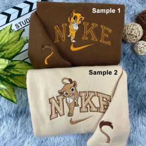 Simba und Nala x Nike Besticktes Shirt, Besticktes Sweatshirt Fashion Style für Paare