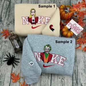 Joker und Harley Quinn x Nike Besticktes Shirt, Besticktes Sweatshirt, Modestil für Paare